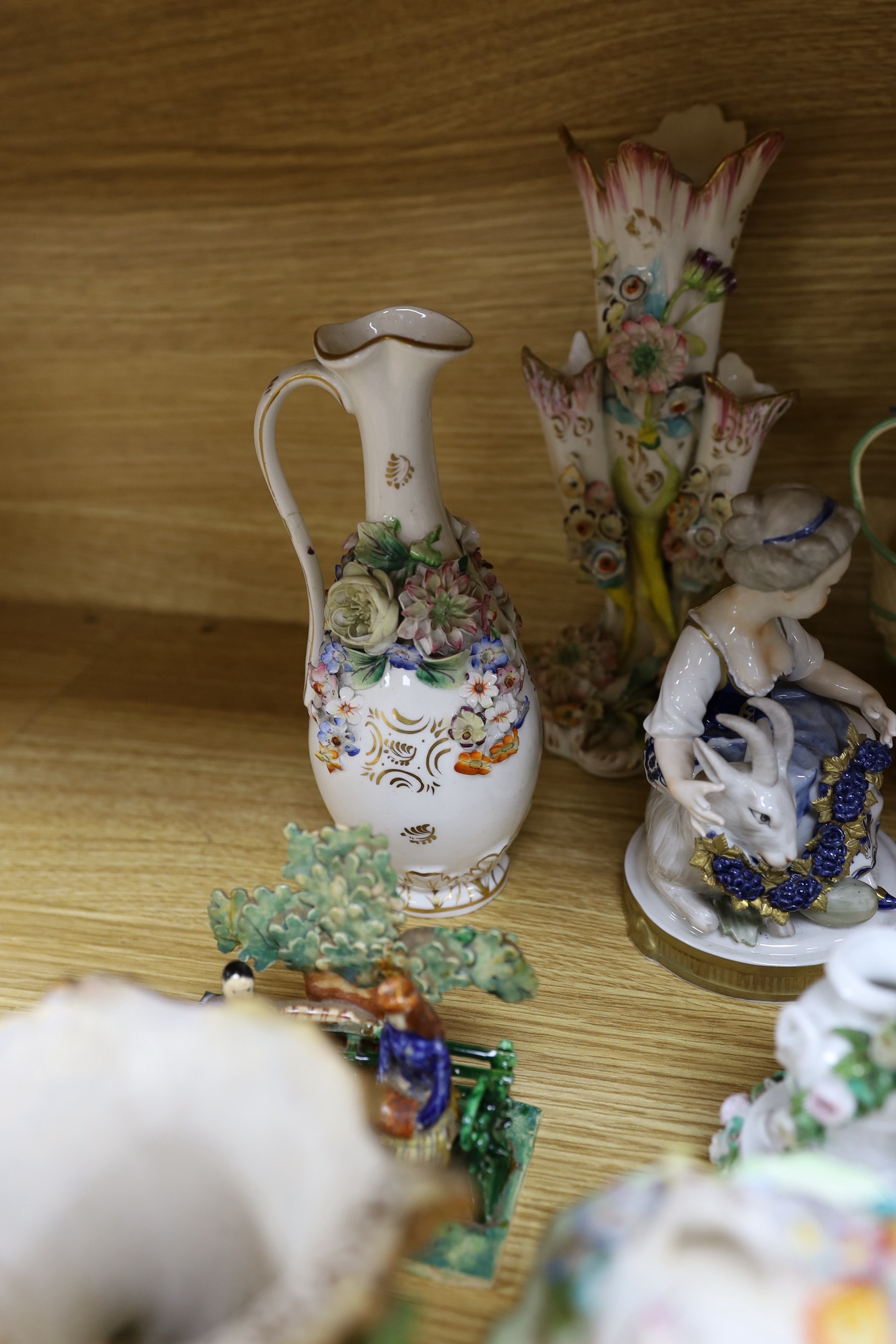 A group of continental and British porcelain figures and ornaments, to include Coalport, Staffordshire, Unterweissbach and others
